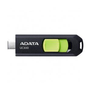 Memoria USB Adata UC300, 64GB, USB 3.2, Lectura 100 MB/s, Negro/Verde