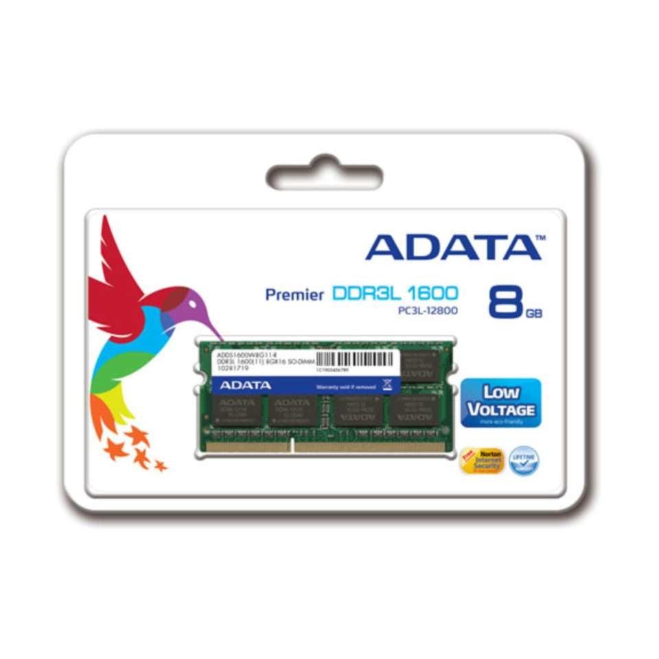 Memoria RAM Adata DDR3L Premier, 1600MHz, 8GB, CL11, SO-DIMM, 1.35v