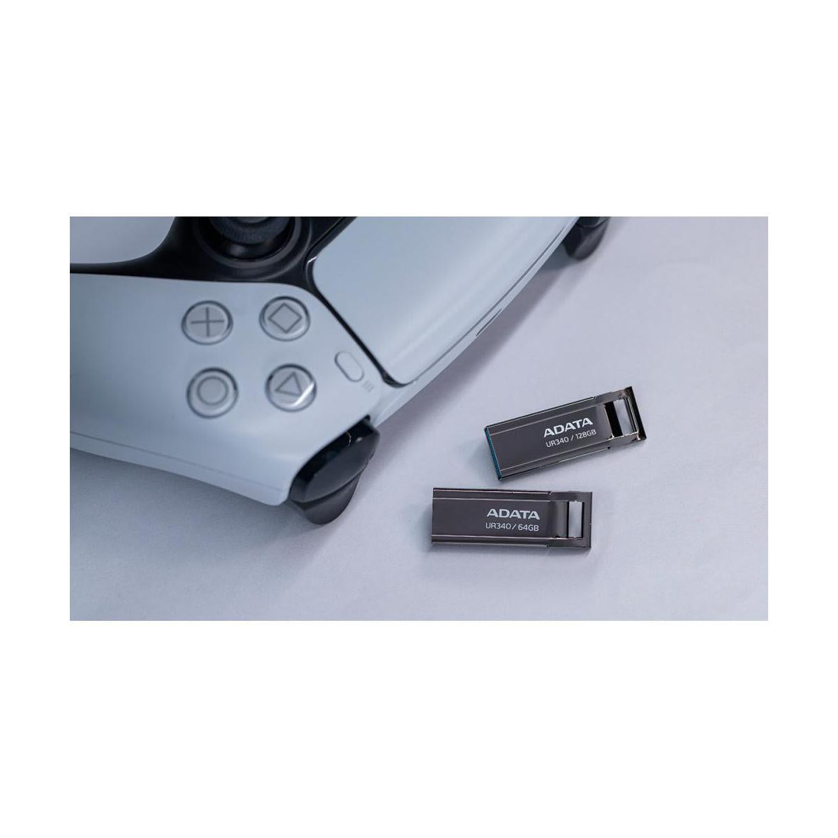 Memoria USB Adata UR340, 128GB, USB 3.2, Lectura 100 MB/s, Negro