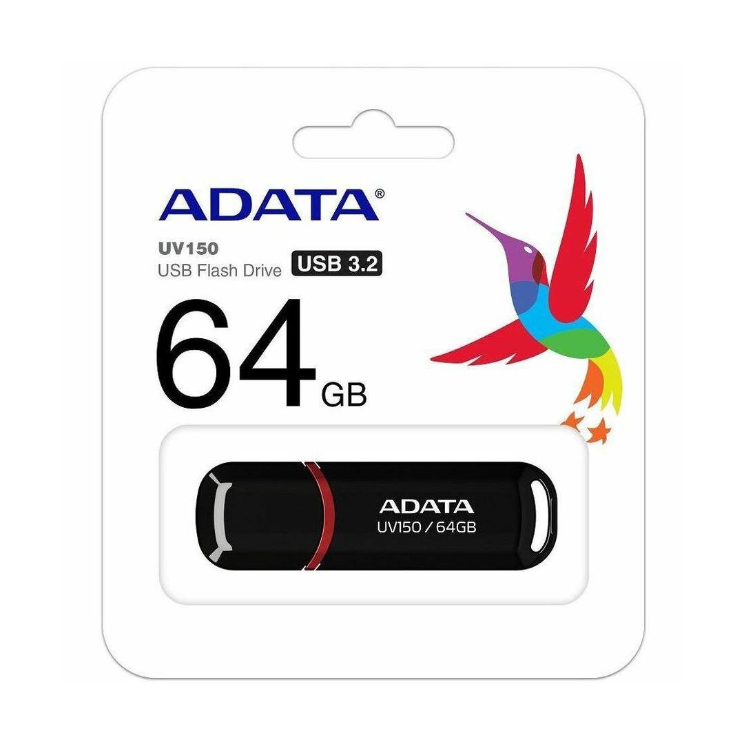 Memoria USB Adata DashDrive UV150, 64GB, USB 3.0, Negro
