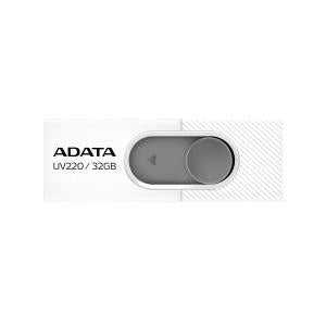 Memoria USB Adata UV220, 32GB, USB 2.0, Gris/Blanco