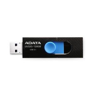 Memoria USB Adata UV320, 128GB, USB 3.1, Lectura máx 100MB/s, Negro/Azul