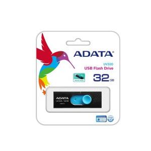 Memoria USB Adata UV320, 32GB, USB 3.1, Lectura máx 100MB/s, Negro/Azul
