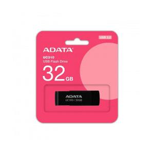 Memoria USB Adata UC310, 32GB, USB 3.2, Lectura 100 MB/s, Negro