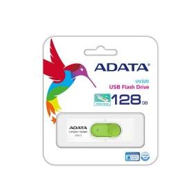 Memoria USB Adata UV320, 128GB, USB 3.1, Lectura máx 100MB/s, Verde/Blanco