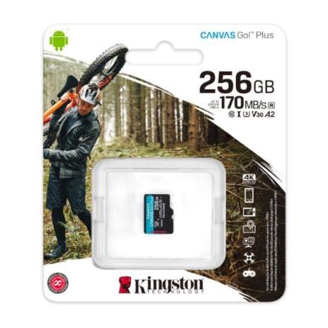 Memoria Flash Kingston Canvas Go! Plus, 256GB MicroSDXC UHS-I Clase 10, Sin Adaptador