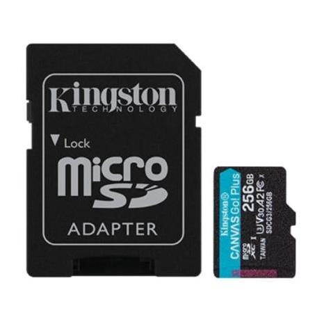Memoria Flash Kingston Canvas Go! Plus, 256GB MicroSDXC UHS-I Clase 10, con Adaptador