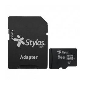 Memoria Flash Stylos, 8GB MicroSD Clase 4, con Adaptador