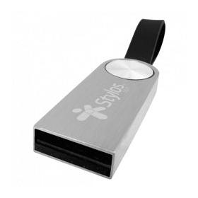 Memoria USB Stylos ST300, 16GB, USB-A 2.0, Lectura 80MB/s, Escritura 50MB/s, Gris