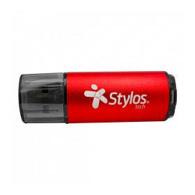 Memoria USB Stylos STMUS72W, 16GB, USB-A 2.0, Negro/Rojo