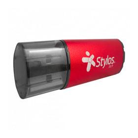 Memoria USB Stylos STMUS72W, 16GB, USB-A 2.0, Negro/Rojo