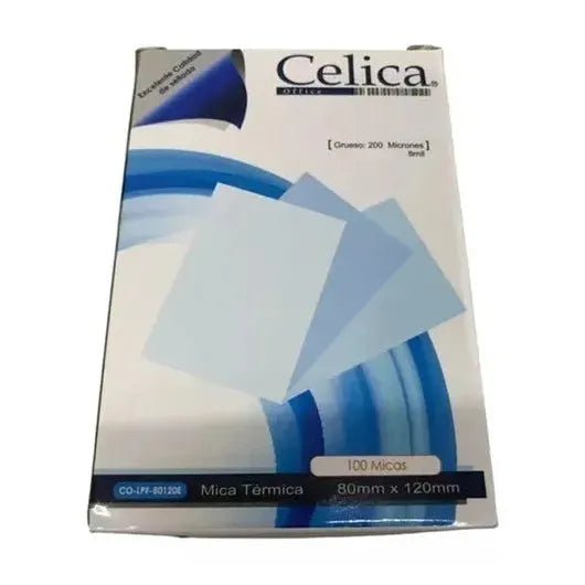 Mica Térmica Celica Tamaño Credencial 80x120mm 8 Milésimas o 200 Micrones Paquete C/100 Pzas