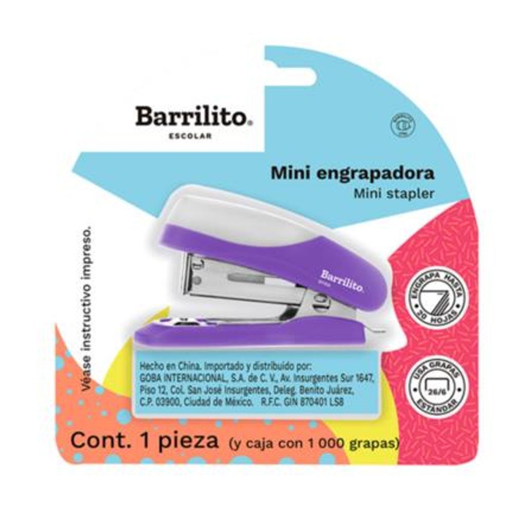 Mini Engrapadora Barrilito 6115A Tira Corta Hasta 10 Hoja(s) Capacidad 60 Grapa(s).