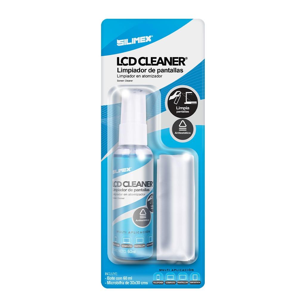 LIMPIADOR LIQUIDO ANTIESTATICO P/ PANTALLAS 60 ML CON MICROFIBRA,SILIMEX KIT LCD CLEANER