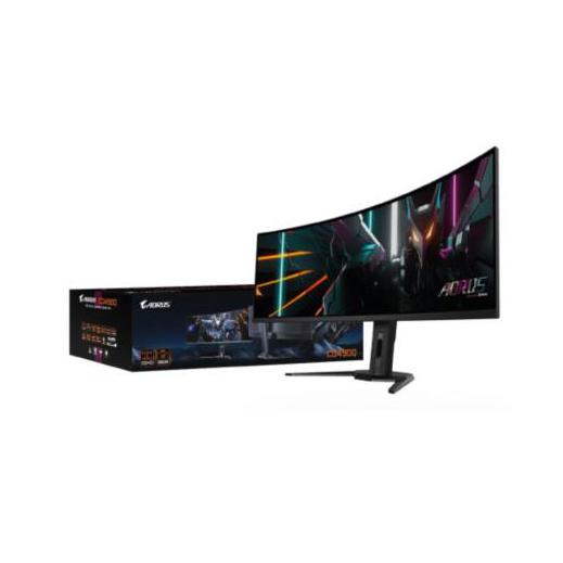 Monitor Gamer Curvo AORUS CO49DQ 49" OLED - 5120x1440, FreeSync, 144Hz, HDMI/DisplayPort, Sonido Integrado - Negro