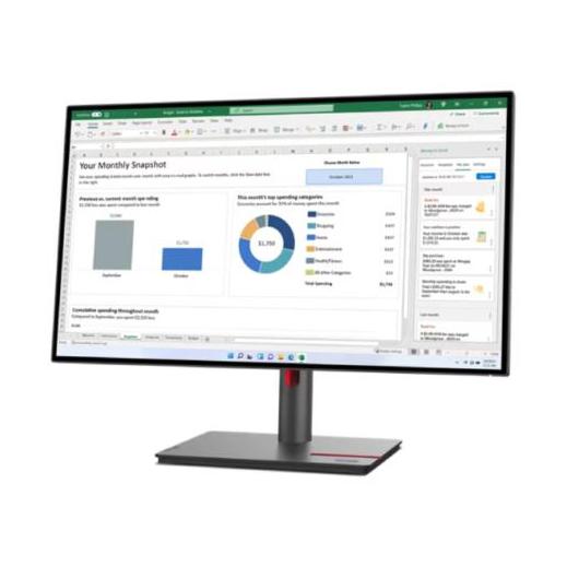 Monitor Lenovo ThinkVision P27q-30 LED 27", 2560x1440 Quad HD, 60Hz, HDMI/DisplayPort, Negro