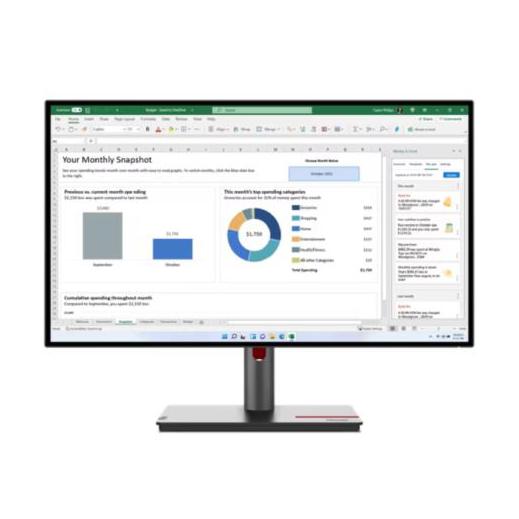 Monitor Lenovo ThinkVision P27q-30 LED 27", 2560x1440 Quad HD, 60Hz, HDMI/DisplayPort, Negro