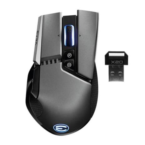 Mouse Gamer EVGA Optico X20 Inalambrico Bluetooth USB-A 16000DPI Negro