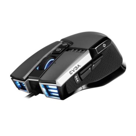 Mouse Gamer Ergonomico EVGA X17 Optico RGB 16000 DPI 10 Botones Alambrico Cable USB Gris 903-W1-17GR-KR
