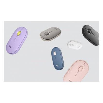 Mouse Logitech Óptico Pebble M350, Inalámbrico, Bluetooth, 1000DPI, Lila