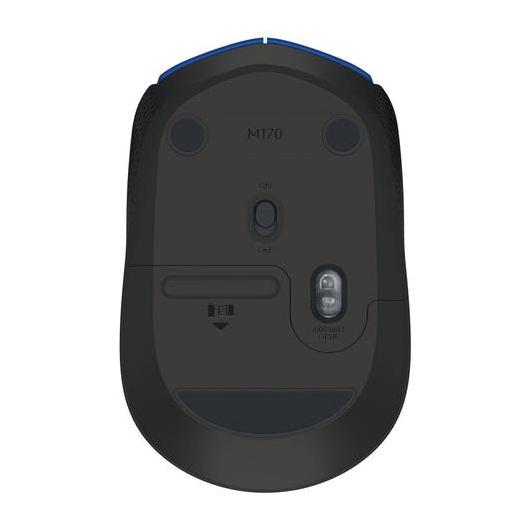Mouse Ergonómico Logitech Óptico M170, Inalámbrico, USB, 1000DPI, Negro/Azul