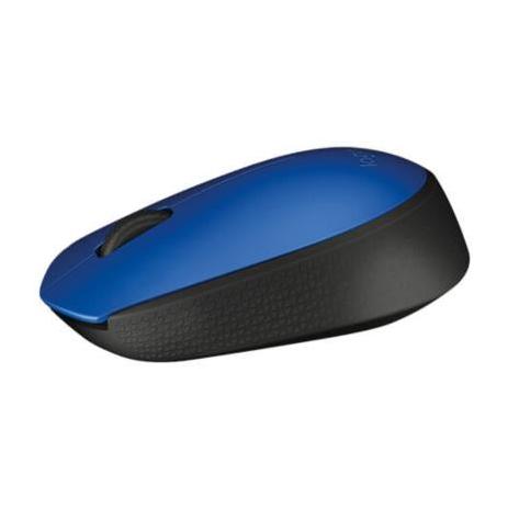 Mouse Ergonómico Logitech Óptico M170, Inalámbrico, USB, 1000DPI, Negro/Azul
