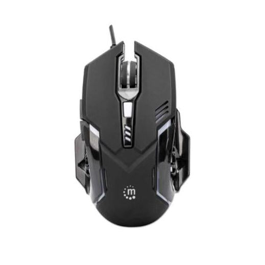 Mouse Gamer Ergonómico Manhattan Óptico, Alámbrico, USB, 3200DPI, Negro