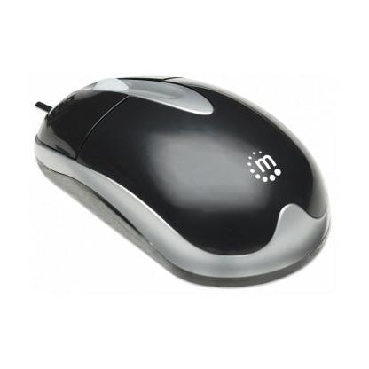 Mouse Manhattan Óptico MH3, Alámbrico, USB, 1000DPI, Negro