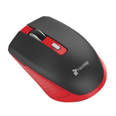 Mouse Nextep Óptico NE-413NR, Inalámbrico, RF, 1600DPI, Negro/Rojo