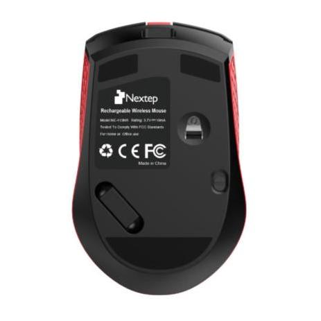 Mouse Nextep Óptico NE-413NR, Inalámbrico, RF, 1600DPI, Negro/Rojo
