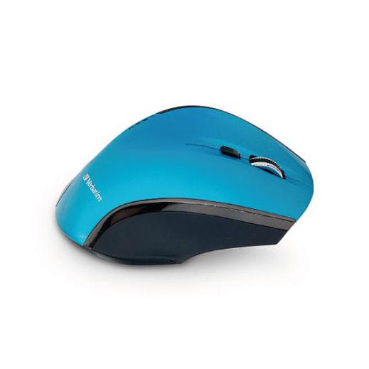 Mouse Ergonómico Verbatim Deluxe, Inalámbrico, USB, 1600 DPI, Azul