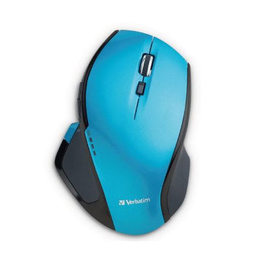 Mouse Ergonómico Verbatim Deluxe, Inalámbrico, USB, 1600 DPI, Azul