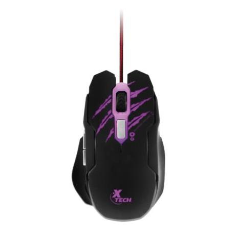 Mouse Gamer Ergonómico Xtech Óptico Lethal Haze, Alámbrico, USB, 3200DPI, Negro