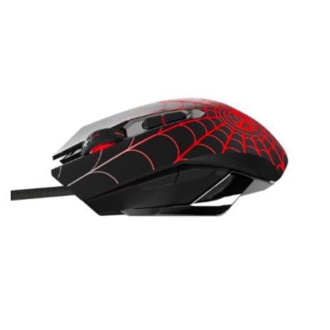 Mouse Gamer Óptico Marvel Spider-Man, Alámbrico, USB, 2400DPI, Negro/Rojo Xtech