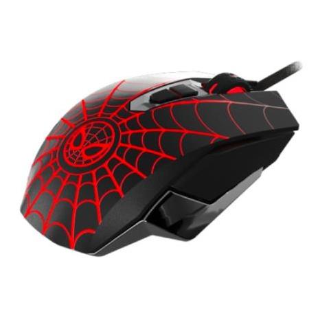 Mouse Gamer Óptico Marvel Spider-Man, Alámbrico, USB, 2400DPI, Negro/Rojo Xtech