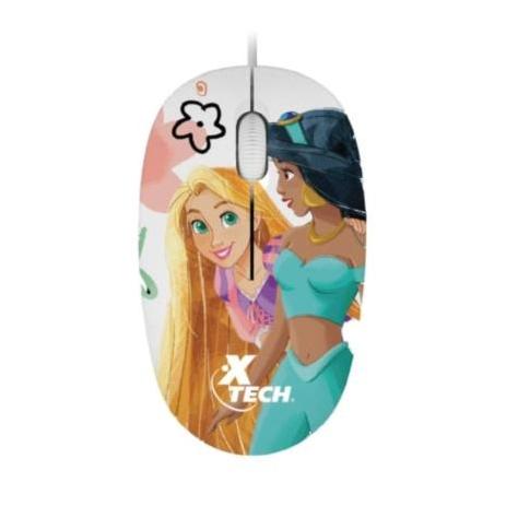 Mouse Xtech Óptico Disney Princesa, Alámbrico, 1200DPI, Princesas