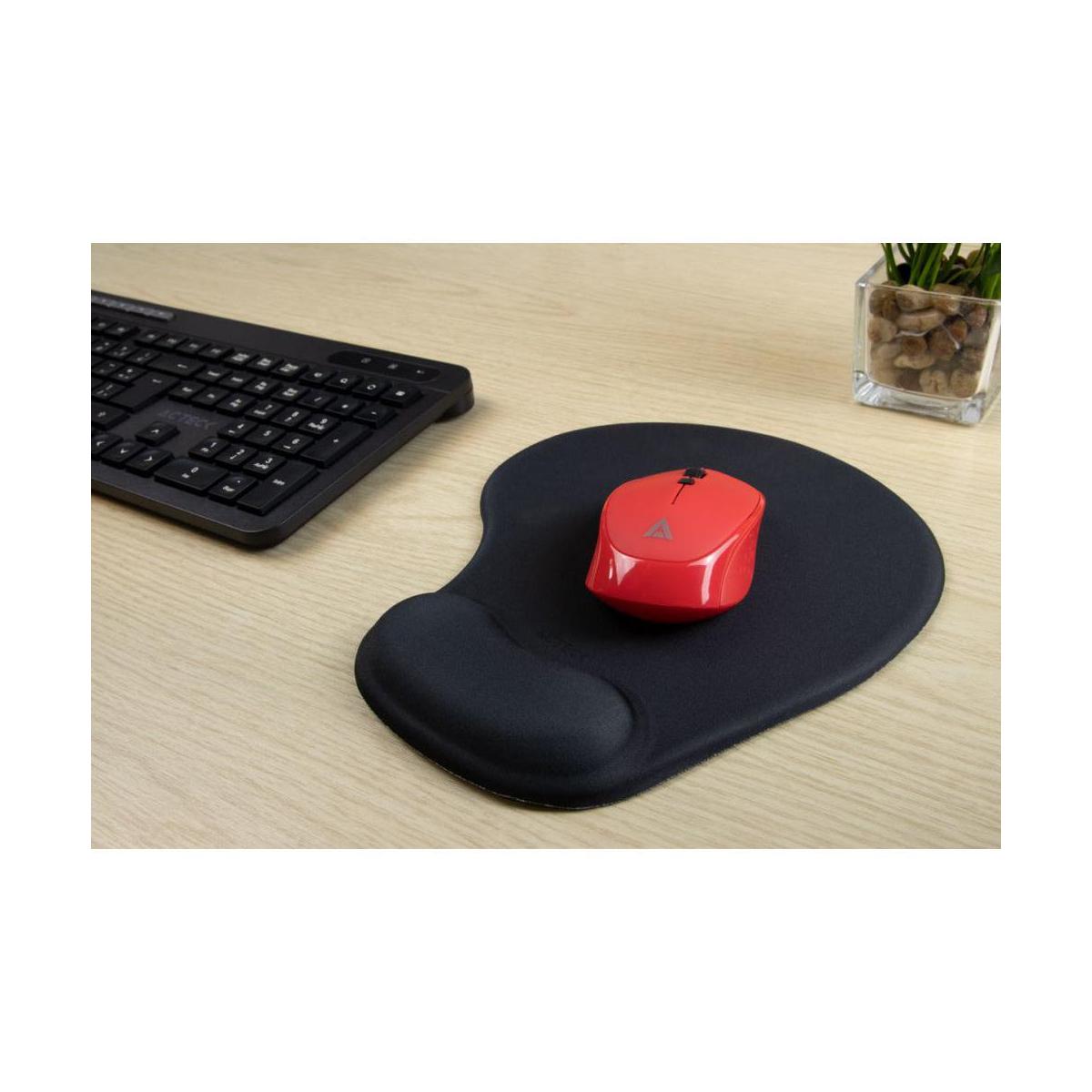 Mousepad Acteck con Descansa Muñecas PLANE MG210, 21 x 27cm, Grosor 2.5mm, Negro