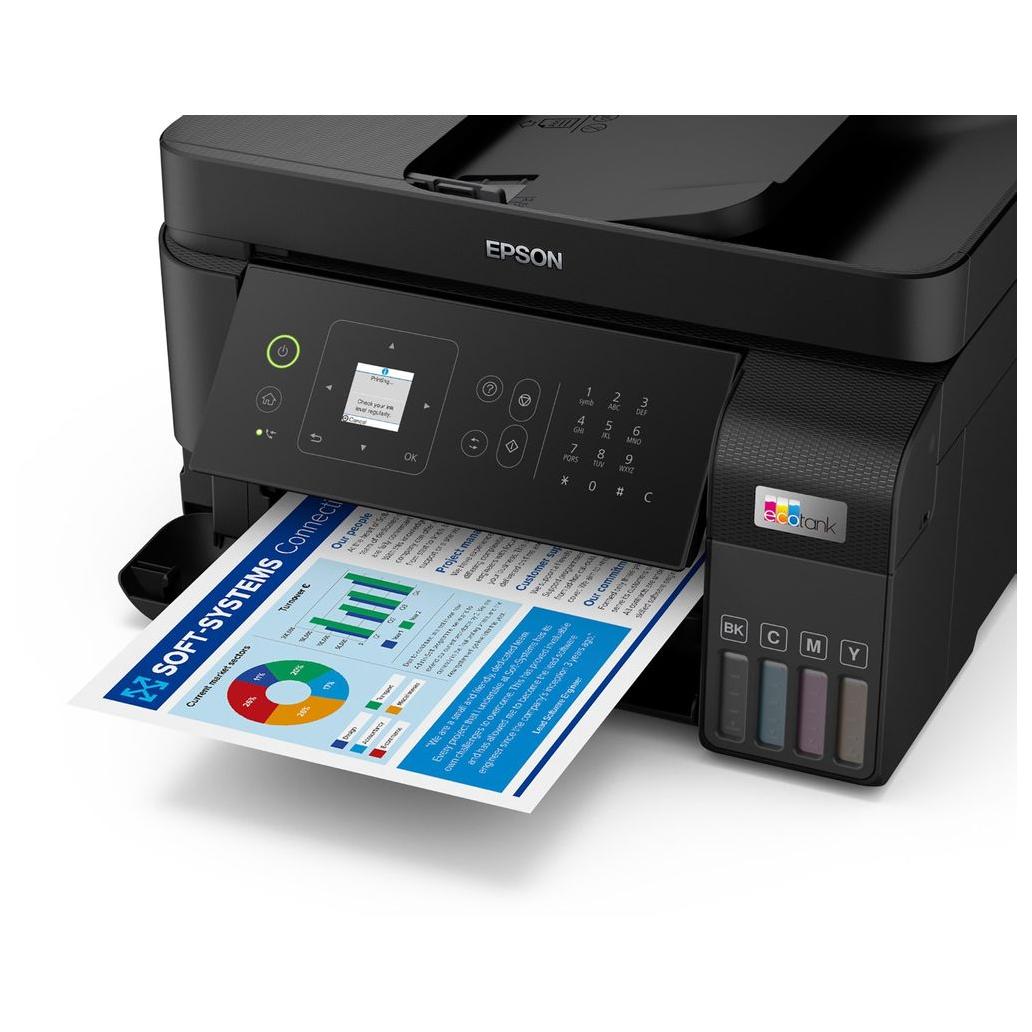 Multifuncional Epson ecotank l5590 impresion a color inyeccion de Tinta termica alambrica 1200x2400 dpi duplex color negro