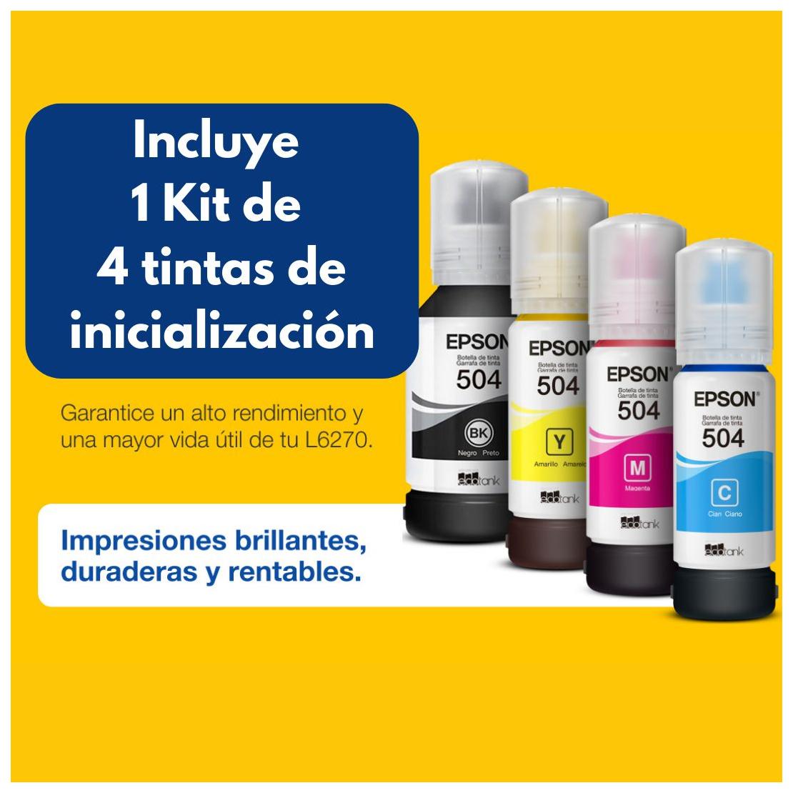 Impresora Multifuncional Epson EcoTank L6270 Color Inyección De Tinta Inalámbrica Dúplex