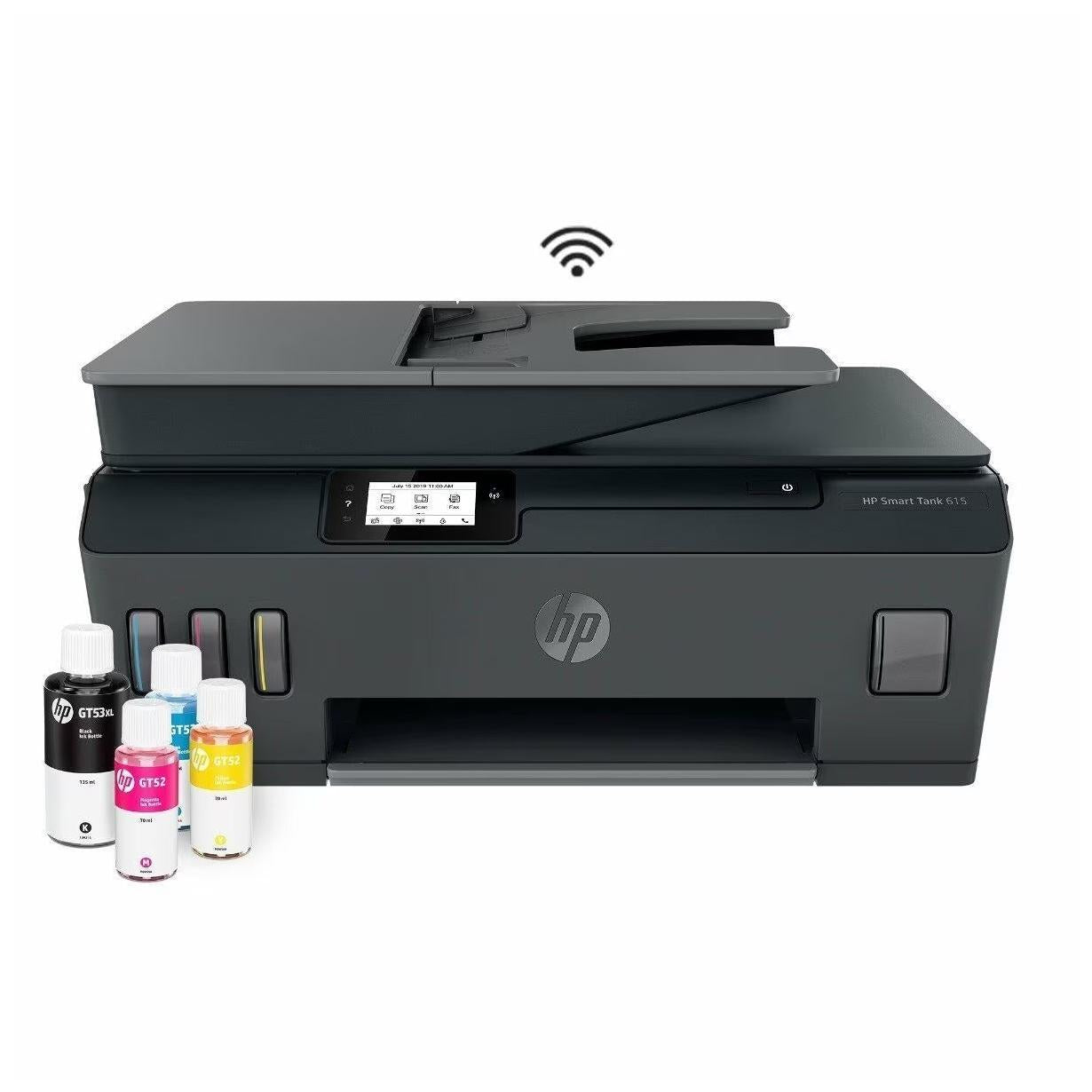 Impresora Multifuncional HP Smart Tank 615, Color, Inyección, Inalámbrico, Print/Scan/Copy/Fax