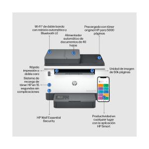 Multifuncional HP LaserJet Tank MFP 2602sdw, Blanco y Negro, Láser, Inalámbrico, Print/Scan/Copy