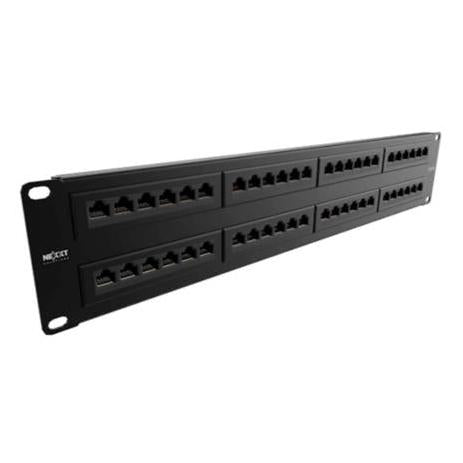 Panel de Parcheo Tipo 110 Cat5e, 48 Puertos RJ-45, 2U, Negro -Nexxt Solutions