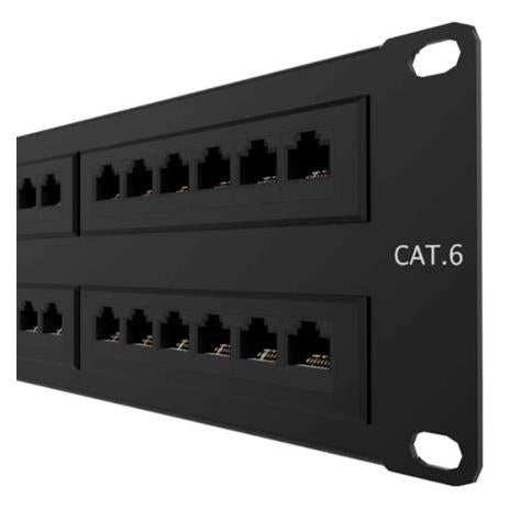 Panel de Parcheo Tipo 110 Cat6, 48 Puertos RJ-45, 2U, Negro-Nexxt Solutions