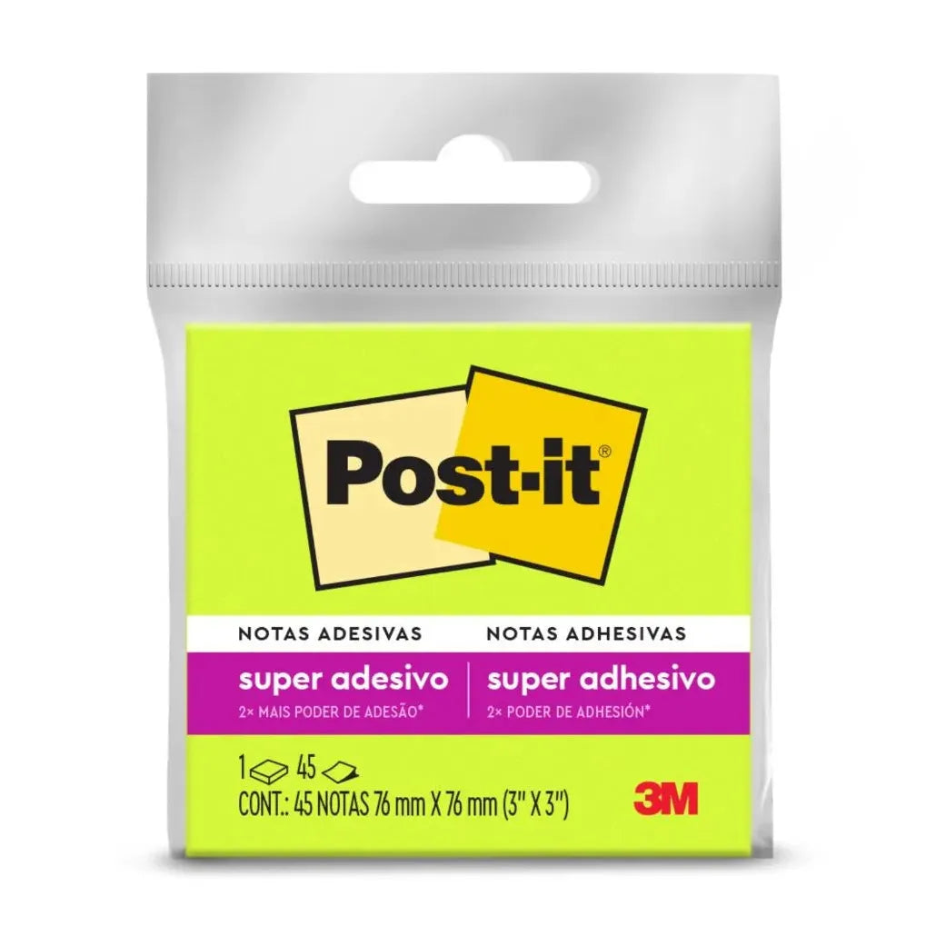 Notas Adhesivas 3M Post-It Super Sticky OPP 3x3" 45 Hojas