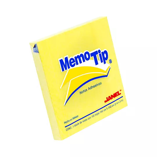 Notas Adhesivas Memo Tip amarillo 3x3 pulg 1 block con 100 hojas