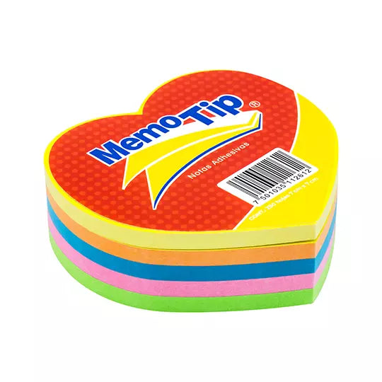 Notas Adhesivas Janel Multicolor de Corazon 250 Hoja(s) Papel