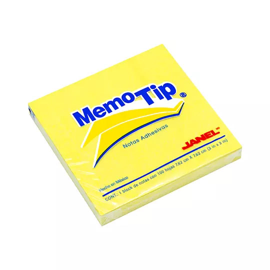 Notas Adhesivas Memo Tip amarillo 3x3 pulg 1 block con 100 hojas