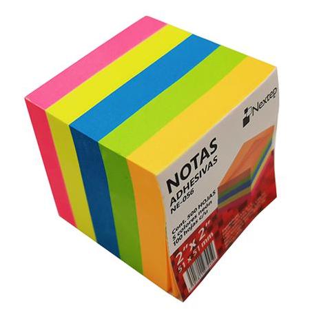 Notas Adhesivas Nextep 2x2 Neon 5 Bloques 500 Hojas