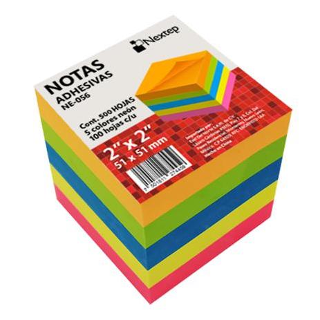 Notas Adhesivas Nextep 2x2 Neon 5 Bloques 500 Hojas