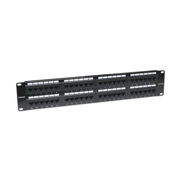 Intellinet Panel de Parcheo Cat5e, 48 Puertos RJ-45, 2U, Negro